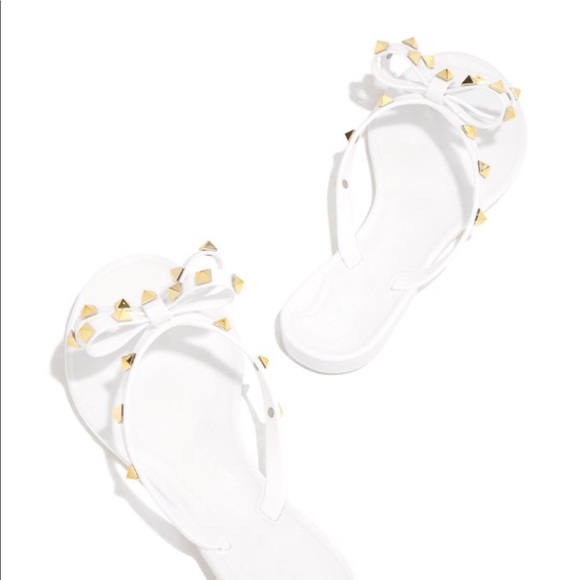 SIZE 10, & 11 !! "Lacy" Studded Sandals -White - Picture 2 of 5